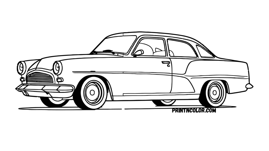 Vintage Car Coloring Page