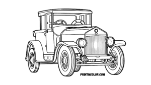 Vintage Car Coloring Page