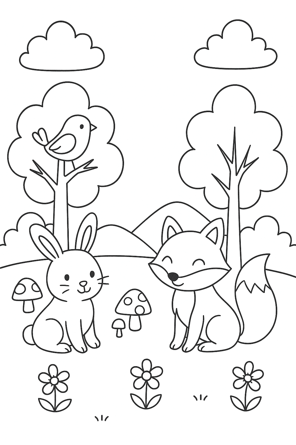 Magical Forest Coloring Page