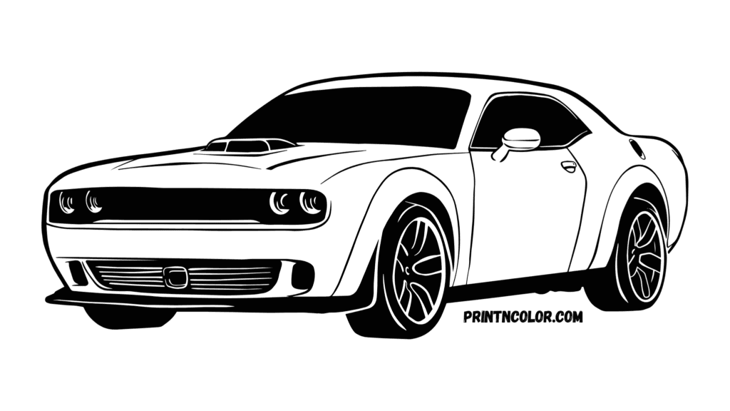 Muscle car coloring page