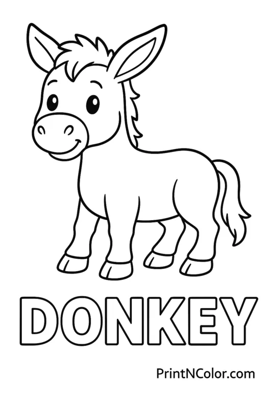 Donkey coloring page